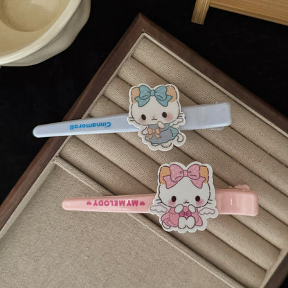 粉色壓克力貓咪髮夾－商品主圖｜https://igowo.tw/