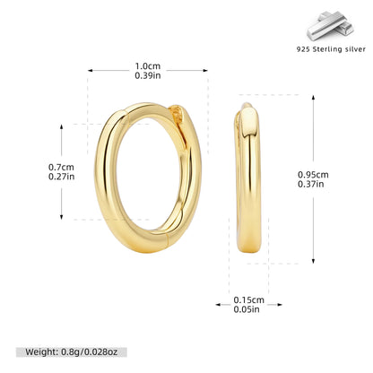 S925 耳環光身耳圈百搭小眾耳骨扣耳飾基礎百搭飾品