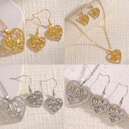 鋯石愛心墜飾項鍊套組－商品主圖｜https://igowo.tw/