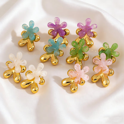 彩色花朵耳環－細節特寫1｜https://igowo.tw/