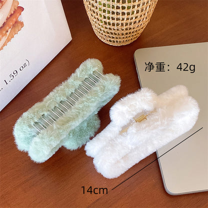 絨面簡約鯊魚夾－第二視角實拍｜https://igowo.tw/