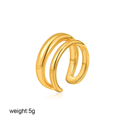 金色鋯石幾何鑲鑽戒指－細節特寫11｜https://igowo.tw/