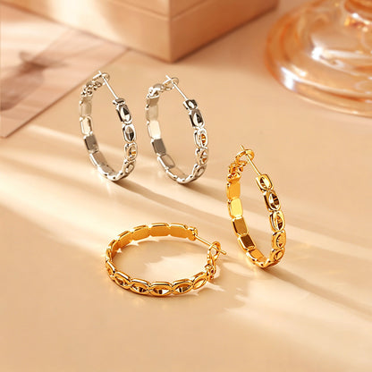 金色素圈簡約耳環－商品主圖｜https://igowo.tw/