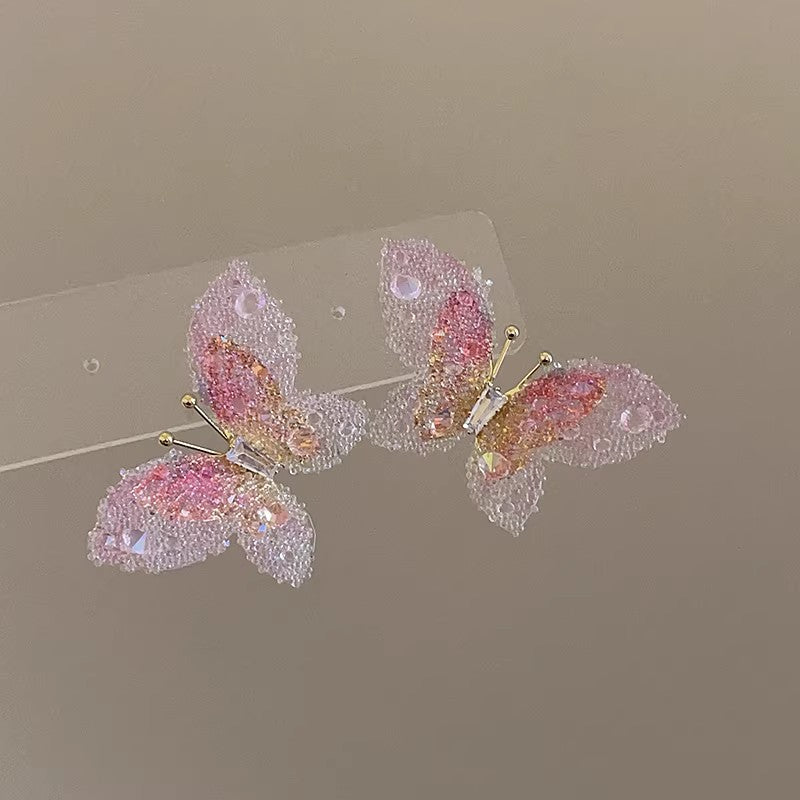 漸層蝴蝶立體耳釘