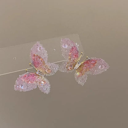 漸層蝴蝶立體耳釘