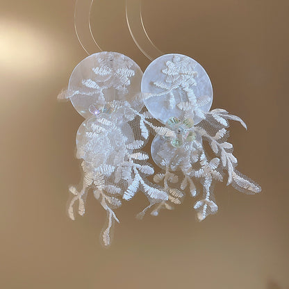 貝殼蝴蝶結流蘇耳環－53#耳鉤-藍色款細節30｜https://igowo.tw/