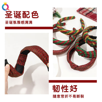 格紋扭結髮箍－第二視角實拍｜https://igowo.tw/