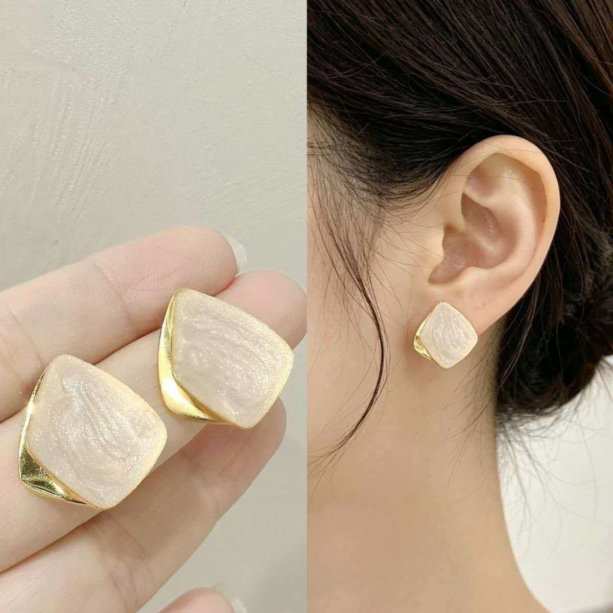 雙層簡約耳環－商品主圖｜https://igowo.tw/
