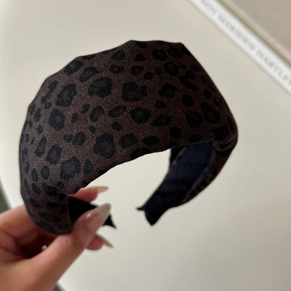棕色豹紋髮箍