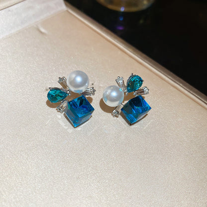 銀針花朵流蘇耳環