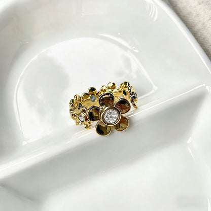 花朵可調式小巧戒指