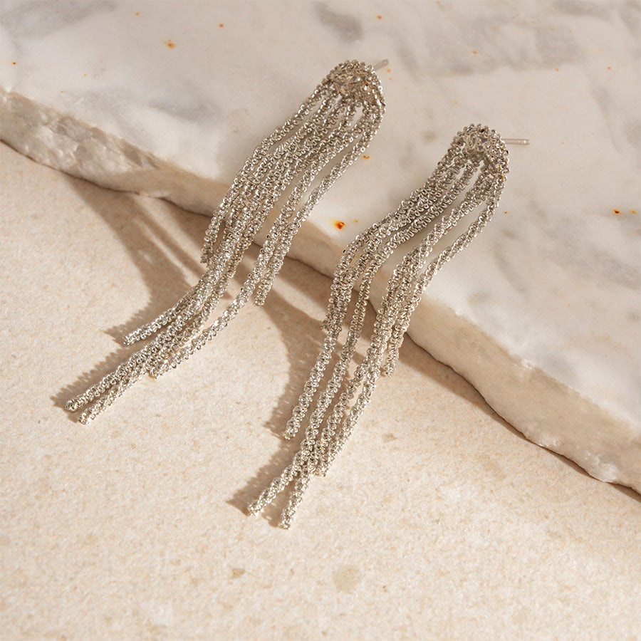 麥穗花朵流蘇誇張耳環－細節特寫27｜https://igowo.tw/