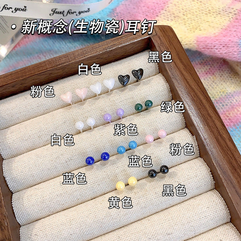 陶瓷簡約耳釘－商品主圖｜https://igowo.tw/