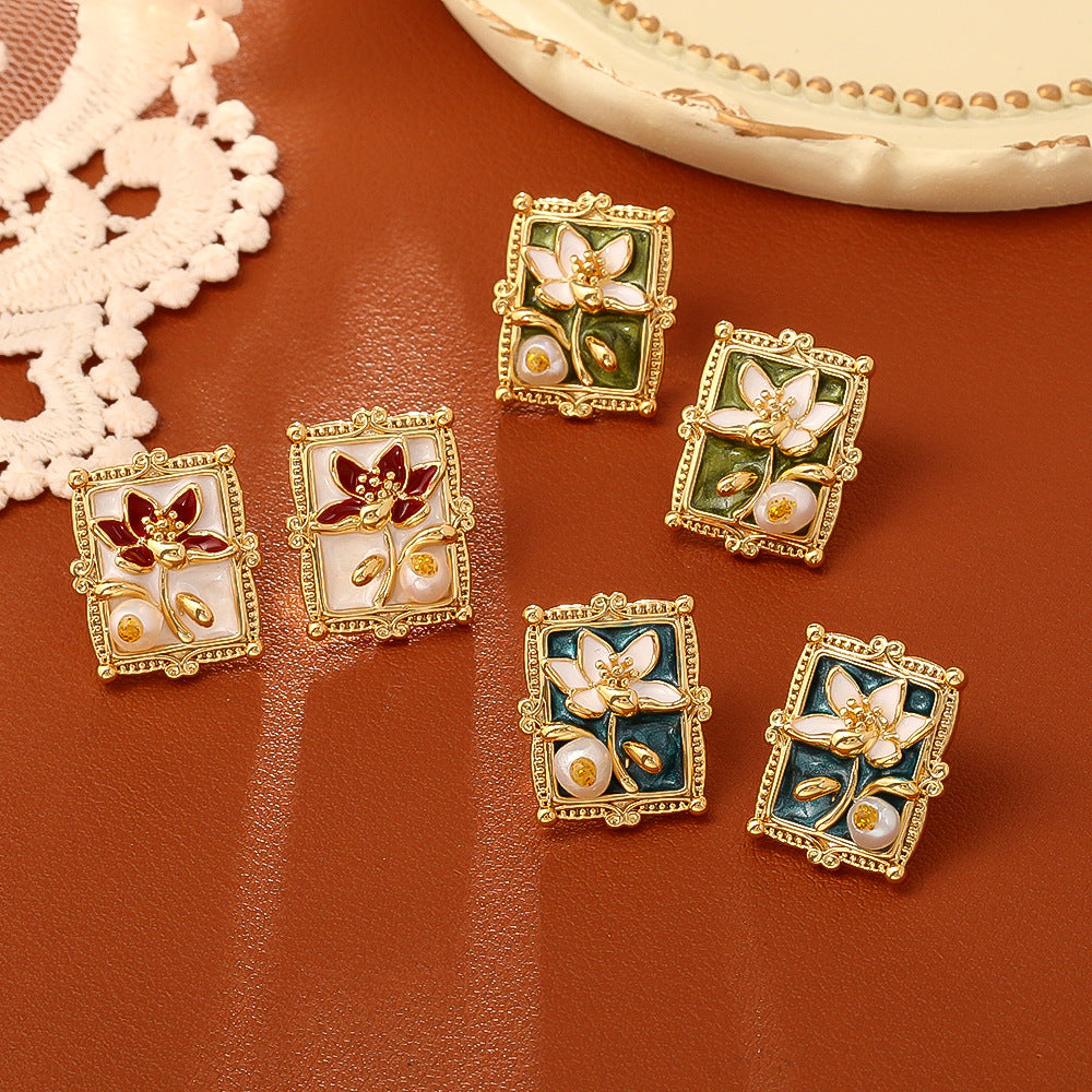 珍珠復古耳釘－商品主圖｜https://igowo.tw/