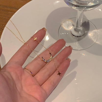 金色貝母月亮電鍍項鍊－細節特寫20｜https://igowo.tw/