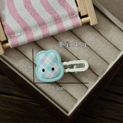 兔子卡通髮夾－綠色小兔髮夾款細節2｜https://igowo.tw/