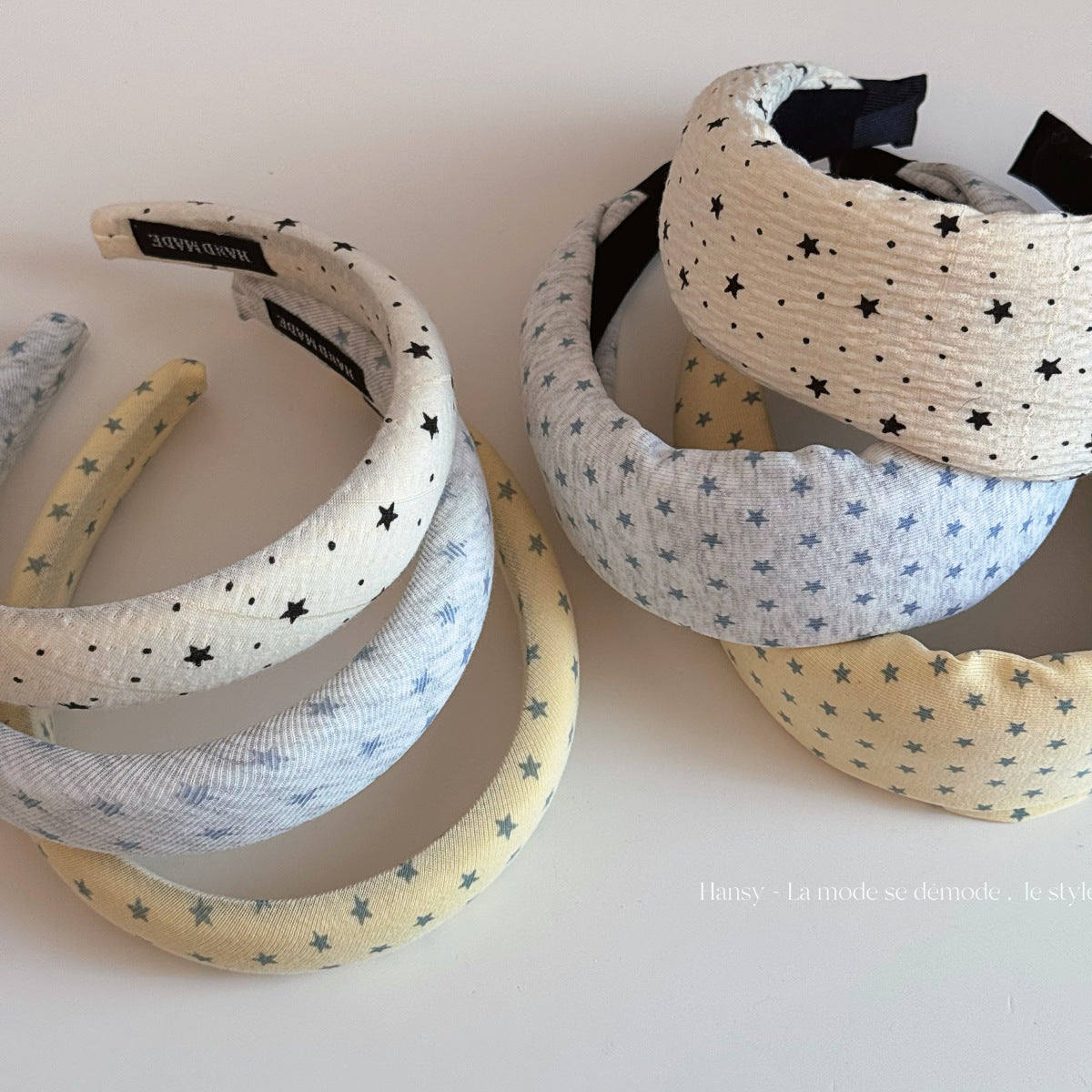 布面星星波點髮箍－商品主圖｜https://igowo.tw/