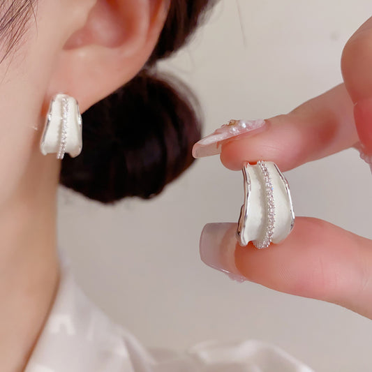 C形不規則簡約耳環－商品主圖｜https://igowo.tw/
