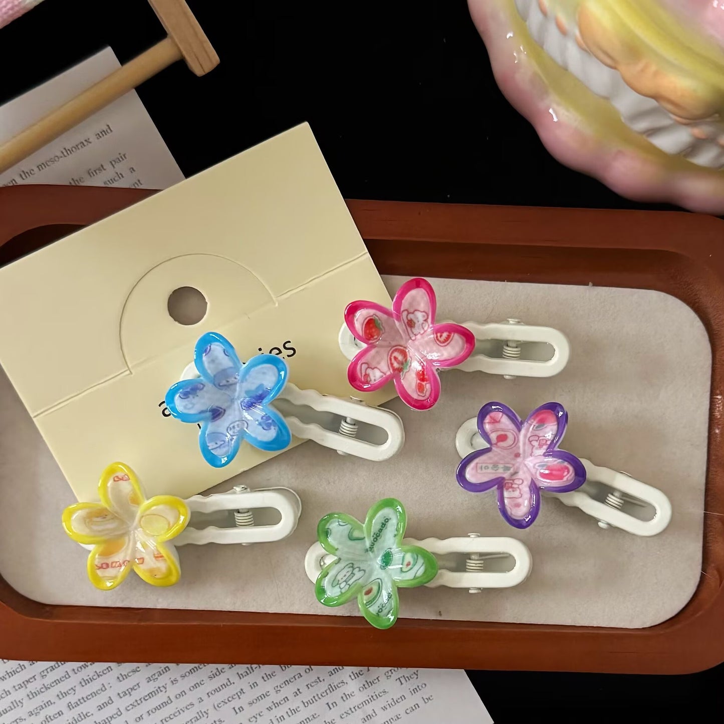 繽紛花朵水果髮夾－商品主圖｜https://igowo.tw/