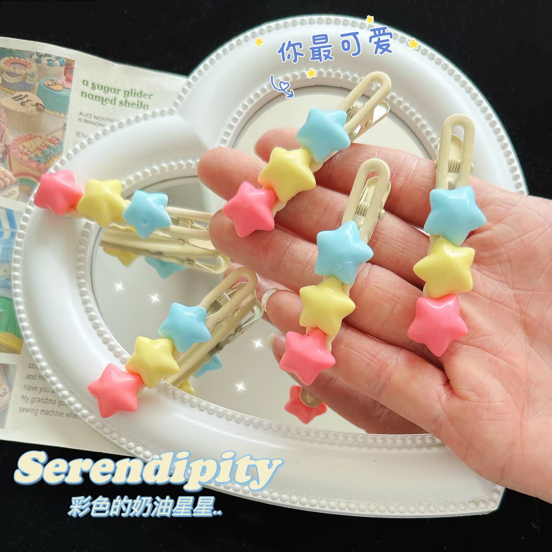 星星卡通髮夾－商品主圖｜https://igowo.tw/