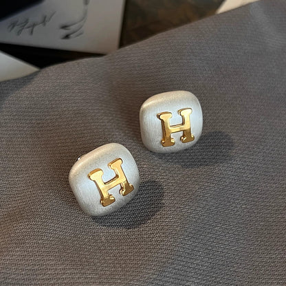 銀針鑲鉆金屬拉絲圓形耳釘冷淡風個性時尚百搭耳環輕奢高級感耳飾