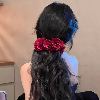 紅色玫瑰髮夾