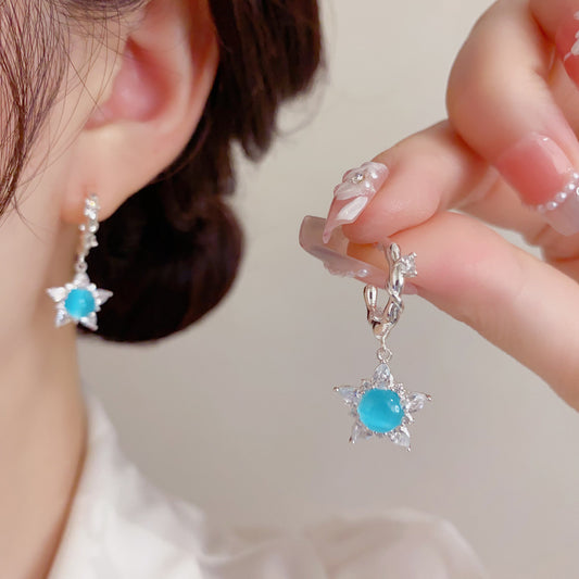 貓眼石星星電鍍耳墜－商品主圖｜https://igowo.tw/