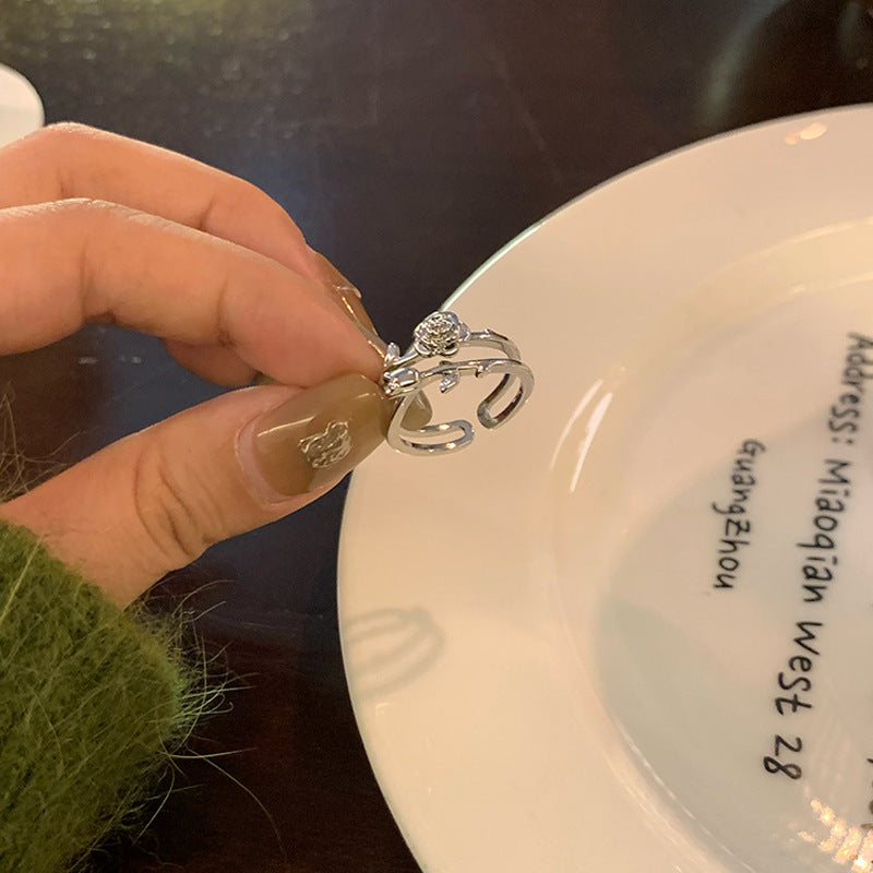 玫瑰雙層可調式戒指
