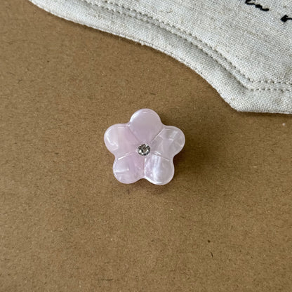 醋酸板材鋯石花朵髮夾