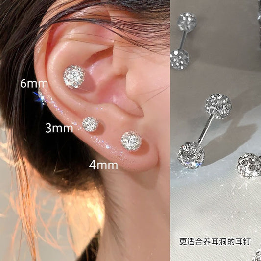 鋯石素圈耳骨釘三件組－商品主圖｜https://igowo.tw/