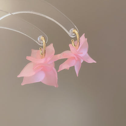 繽紛花朵誇張耳環－細節特寫6｜https://igowo.tw/