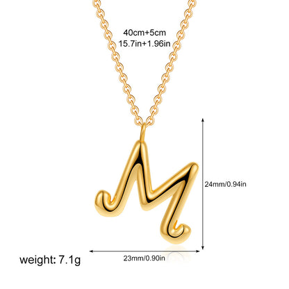 金色字母墜飾簡約項鍊－細節特寫4｜https://igowo.tw/