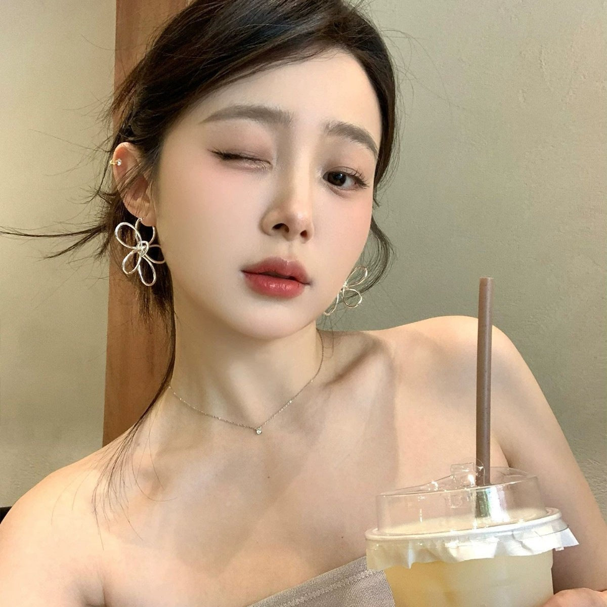 S925素圈誇張耳環－銀款細節｜https://igowo.tw/