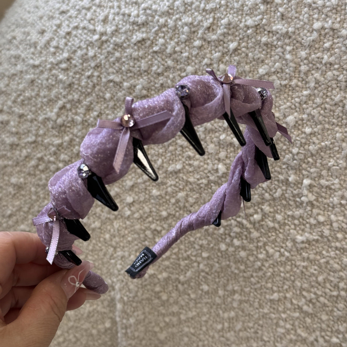鋯石蝴蝶結纏繞髮箍