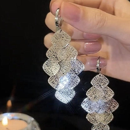 歐美跨境時尚金屬風流蘇耳釘輕奢高級感百搭耳環禮服晚宴氣質耳飾