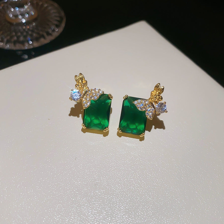 鋯石花朵項鍊耳環組