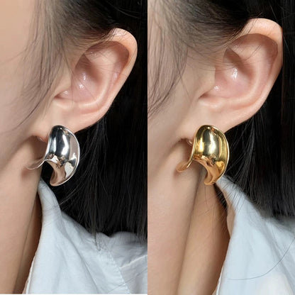 S925簡約耳環－第二視角實拍｜https://igowo.tw/