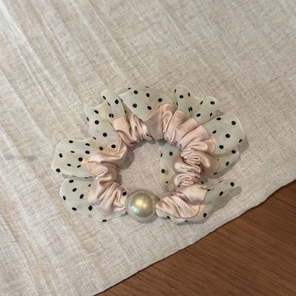 粉色珍珠彈力繩髮圈