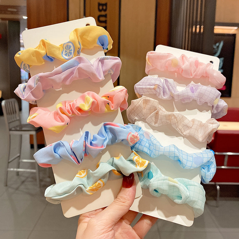 布面大腸圈簡約髮圈－水果5色均發款實拍｜https://igowo.tw/