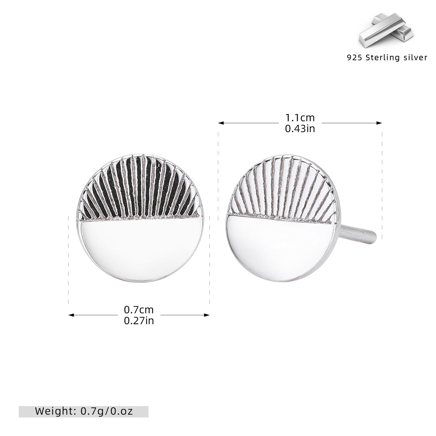 S925 新款耳釘時尚個性極簡圓牌耳飾輕奢百搭小眾設計飾品