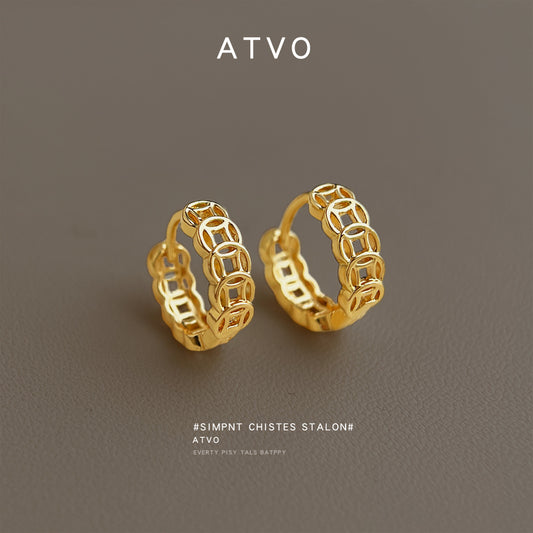 圓形簡約耳環－商品主圖｜https://igowo.tw/