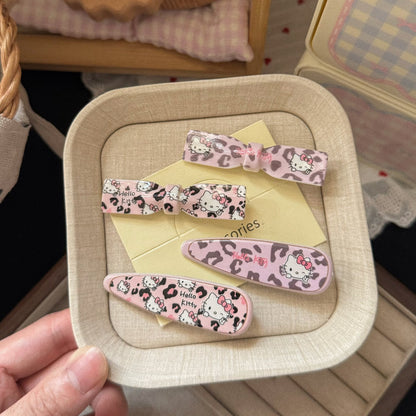 粉色豹紋貓咪髮夾－商品主圖｜https://igowo.tw/