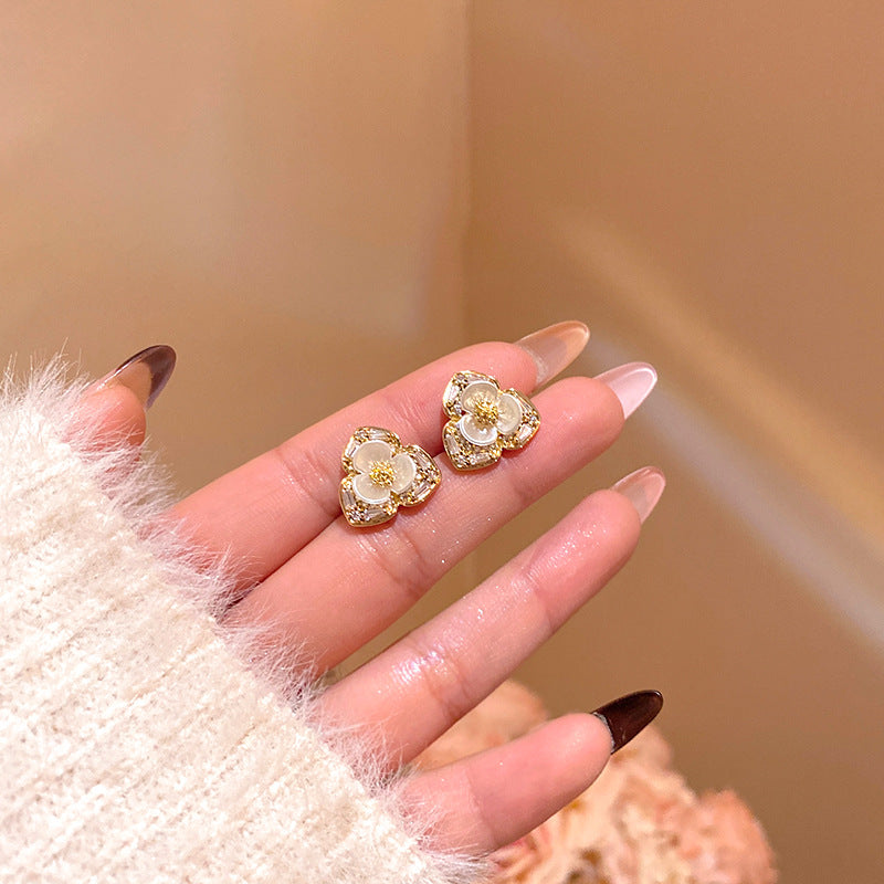 法式復古甜美花朵耳環