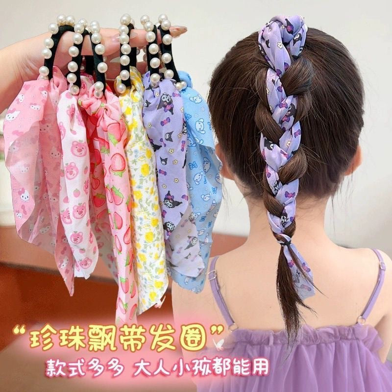 珍珠緞帶髮箍－商品主圖｜https://igowo.tw/