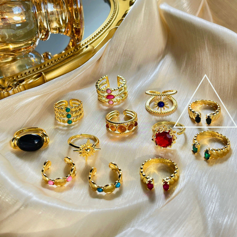 金色可調式復古戒指－細節特寫37｜https://igowo.tw/