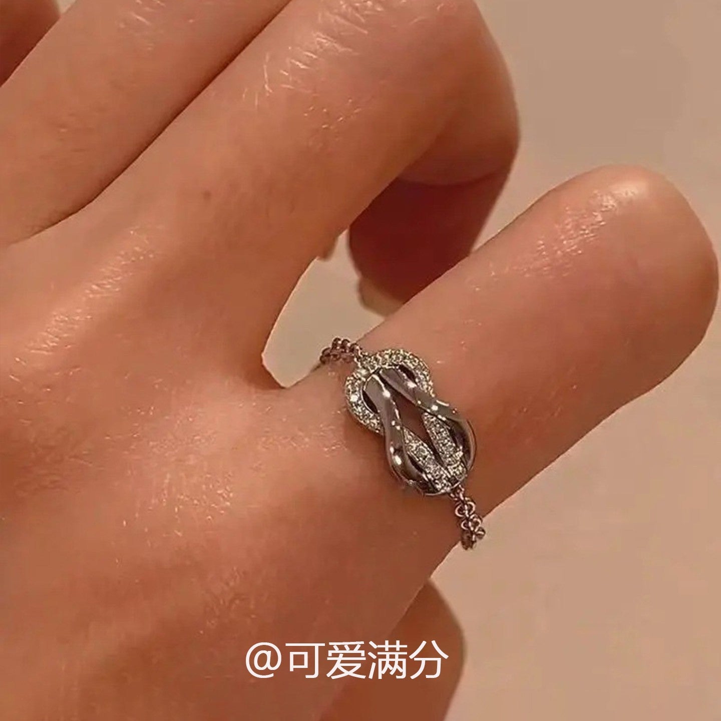 鋯石花朵鑲鑽戒指