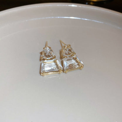 銀針歐美時尚金屬愛心素圈耳圈氣質冷淡風耳環耳墜小眾高級感耳飾