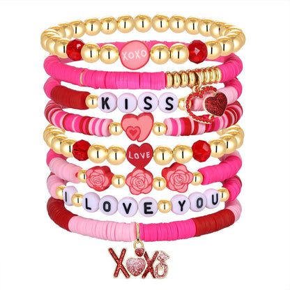 彩色串珠情人節手鏈組