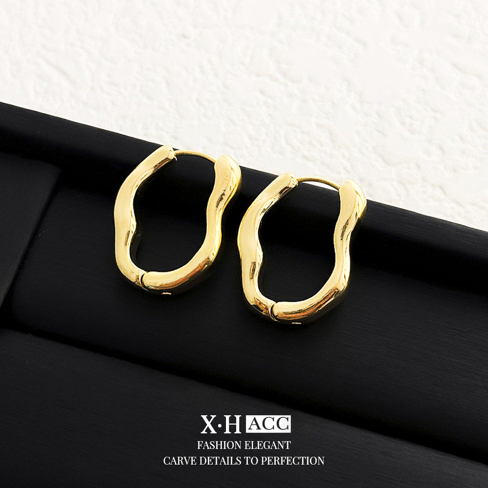 金色圓圈復古耳環－細節特寫7｜https://igowo.tw/
