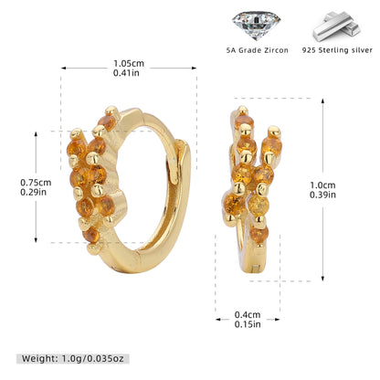 S925 歐美新款耳環INS極簡幾何鑲鋯耳飾輕奢小眾百搭飾品